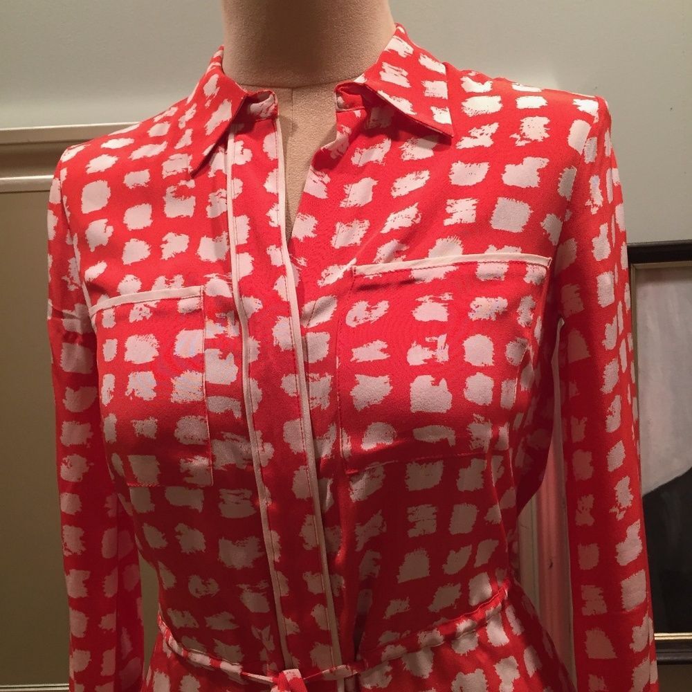 The Letter Trimmed Silk Two Pocket Shirt Dress S - Picture 4 of 8